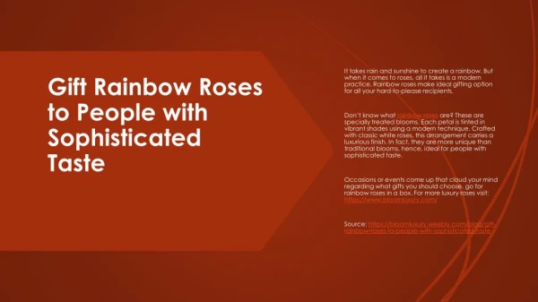 Gift Rainbow Roses to People with Sophisticated Taste