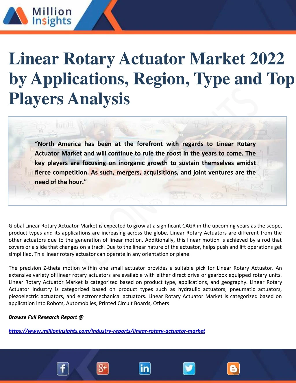 linear rotary actuator market 2022