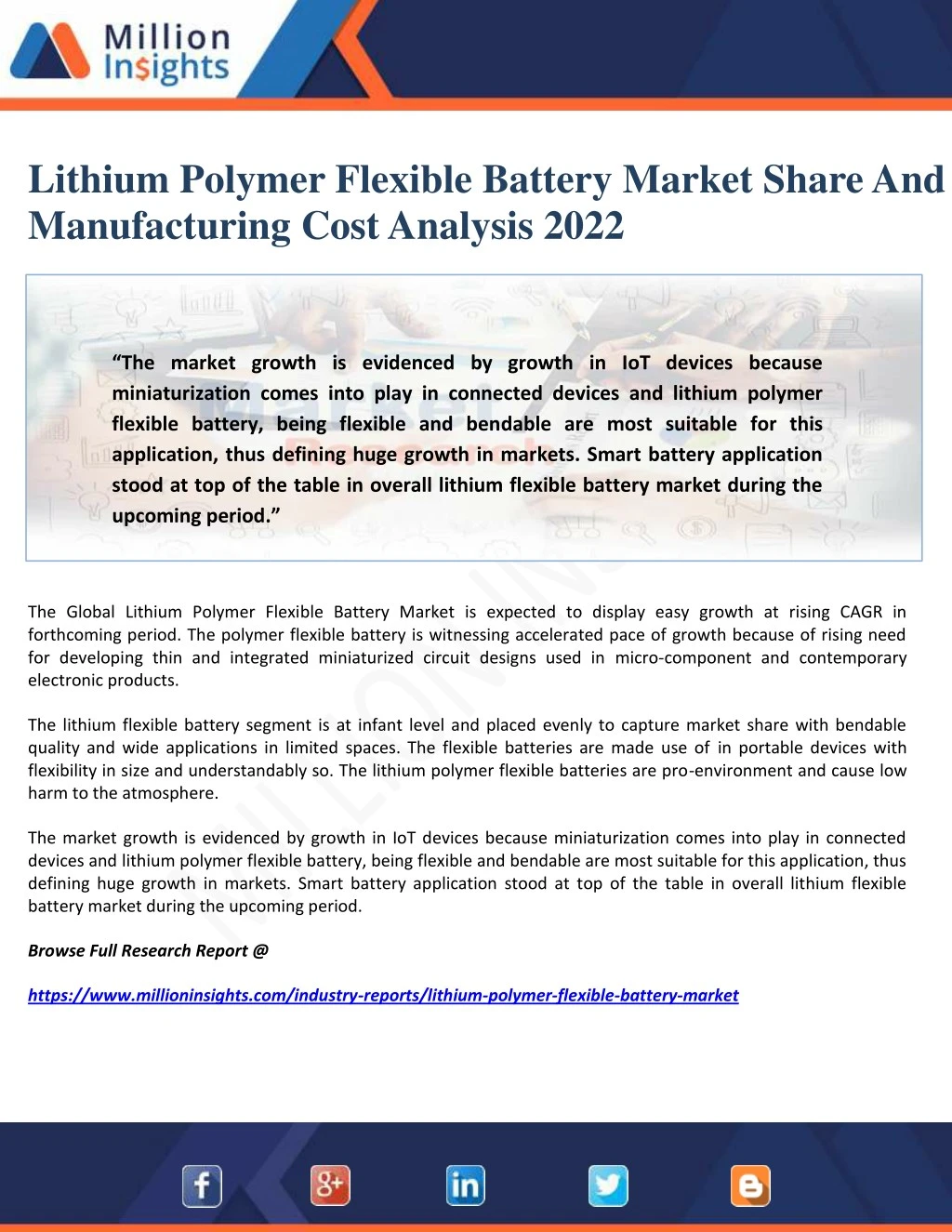 lithium polymer flexible battery market share