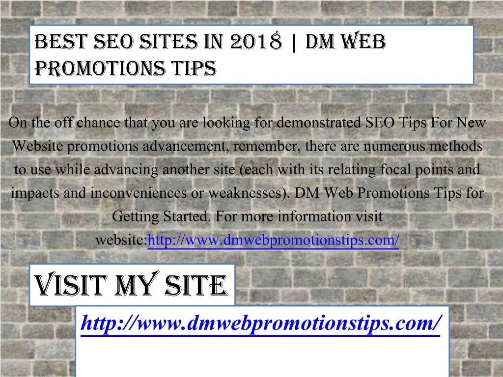 best seo sites in 2018 dm web promotions tips