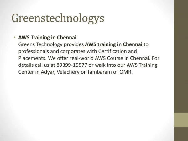 AWS Training in Chennai| Best AWS Institute