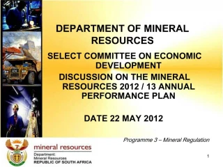 DEPARTMENT OF MINERAL RESOURCES - slide 1