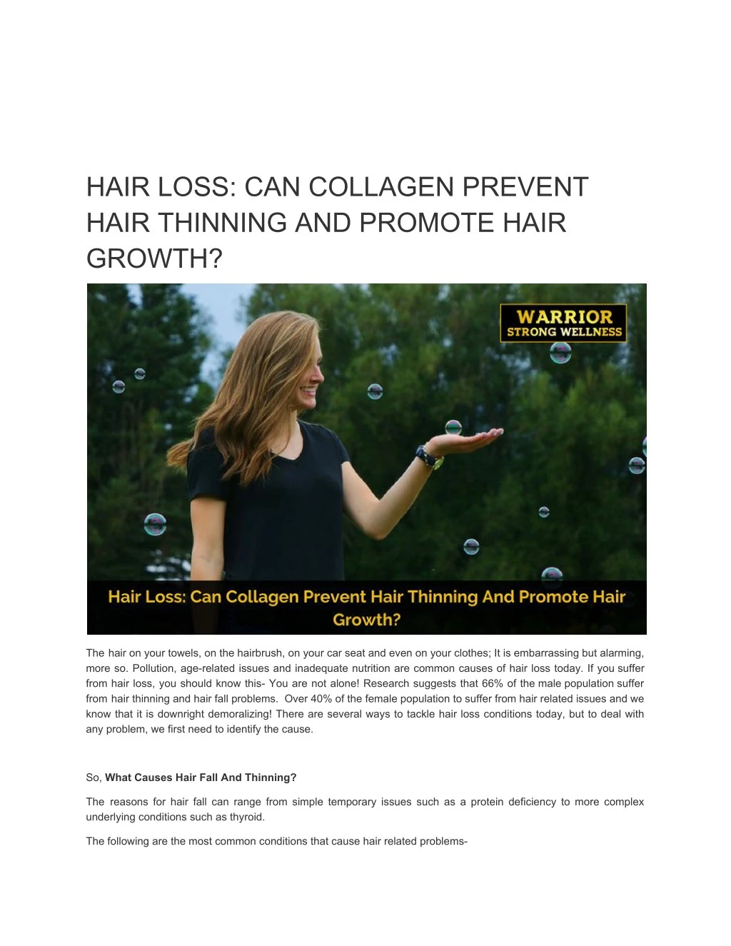 hair loss can collagen prevent hair thinning