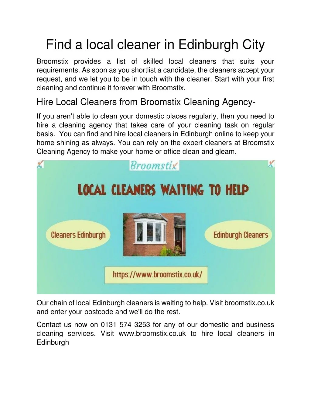 find a local cleaner in edinburgh city