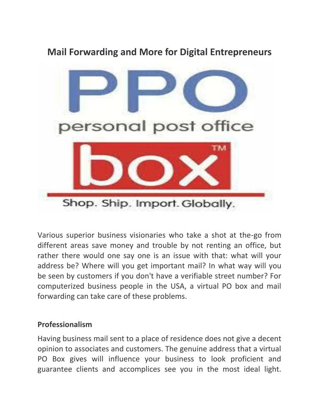 mail forwarding and more for digital entrepreneurs