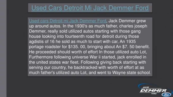 Used cars Detroit mi Jack Demmer Ford