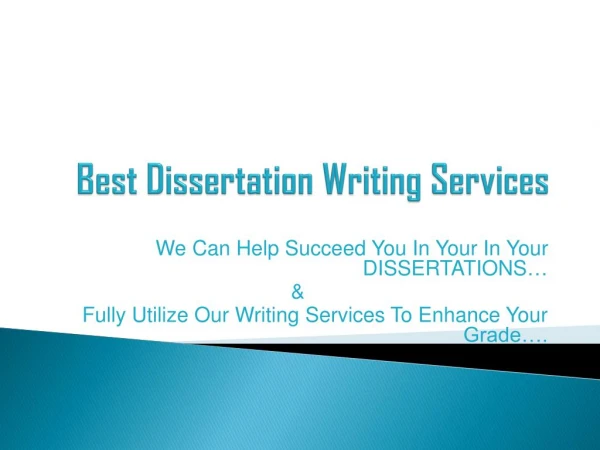 Best dissertation writing services