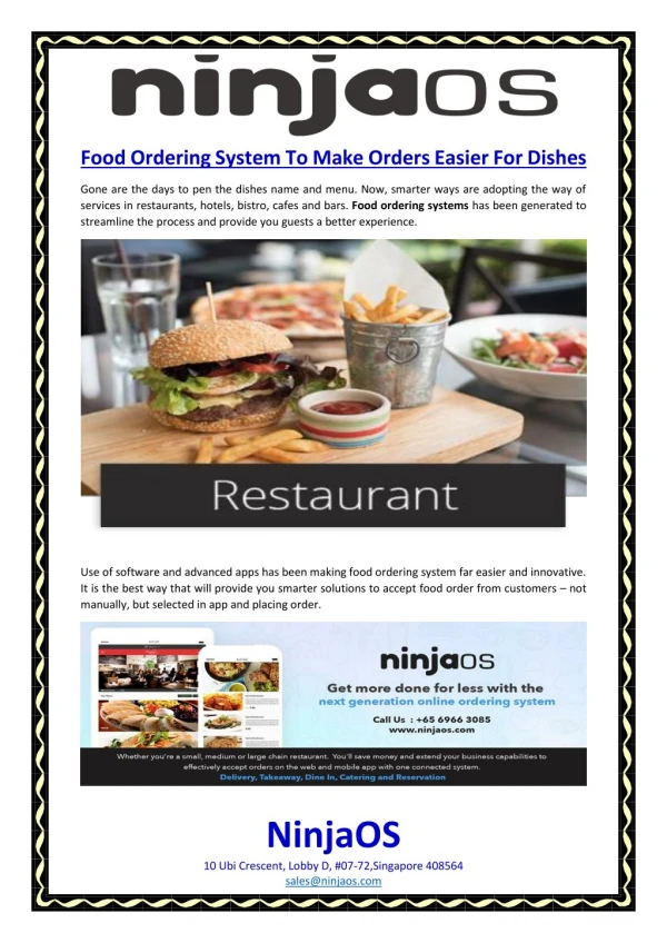 Food Ordering System To Make Orders Easier For Dishes