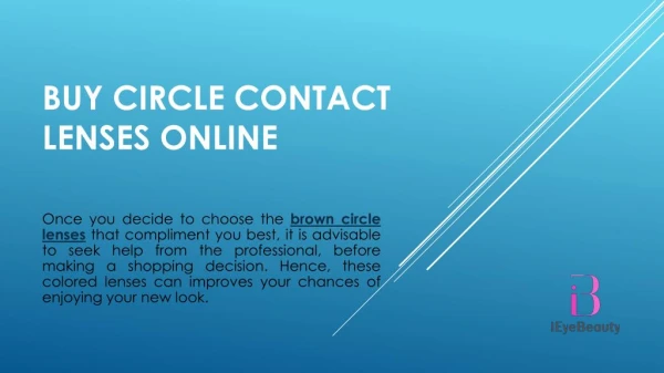 Buy Circle Contact Lenses Online