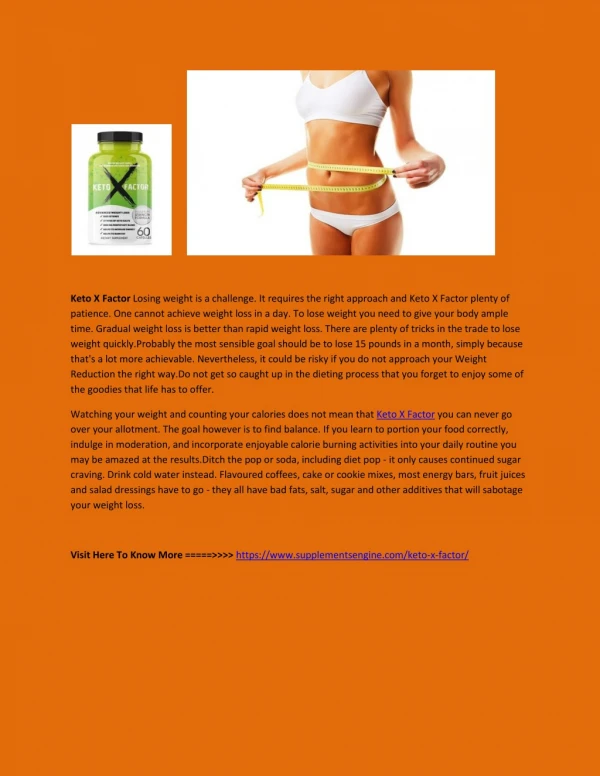 Keto X Factor - Powerful Booster For Fat Burner