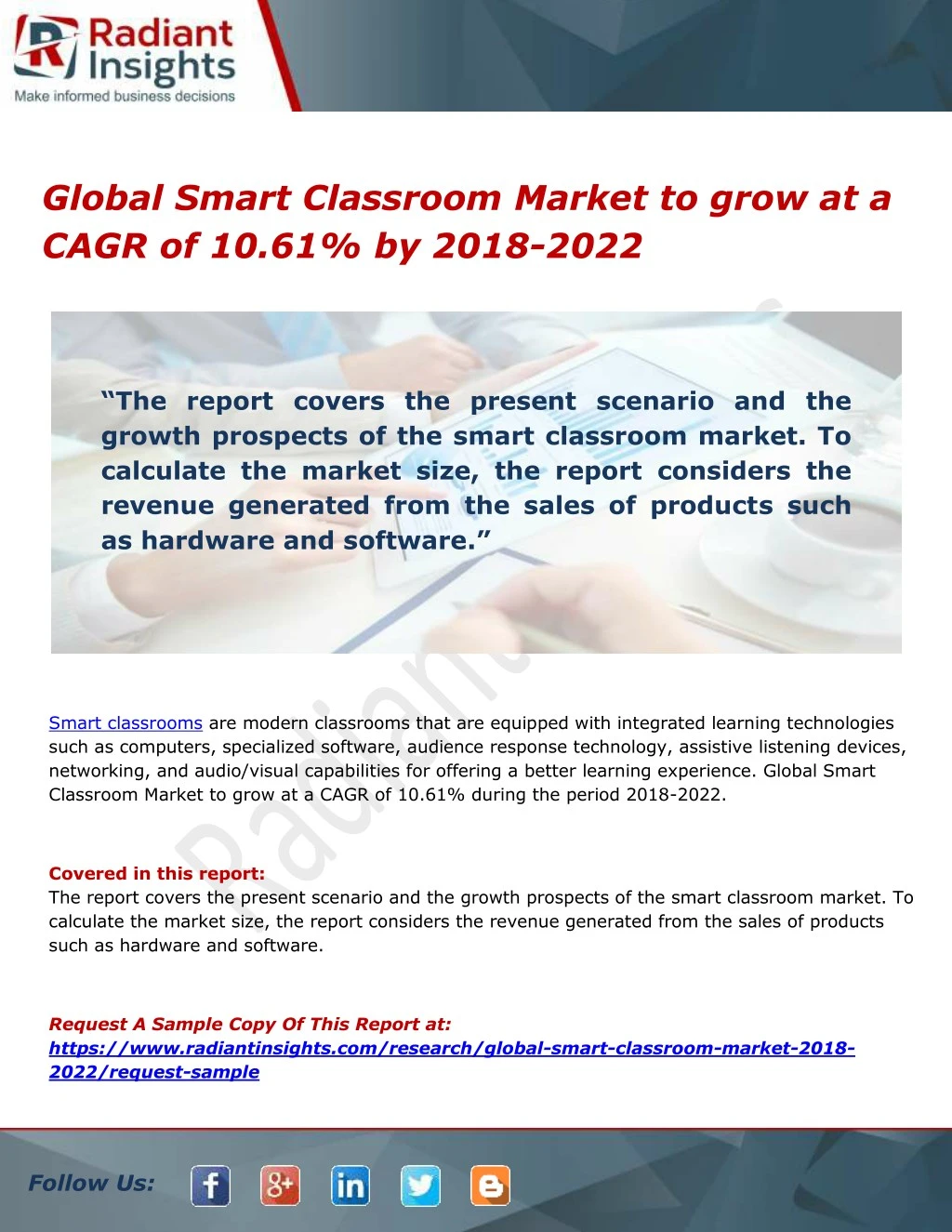 global smart classroom market to grow at a cagr