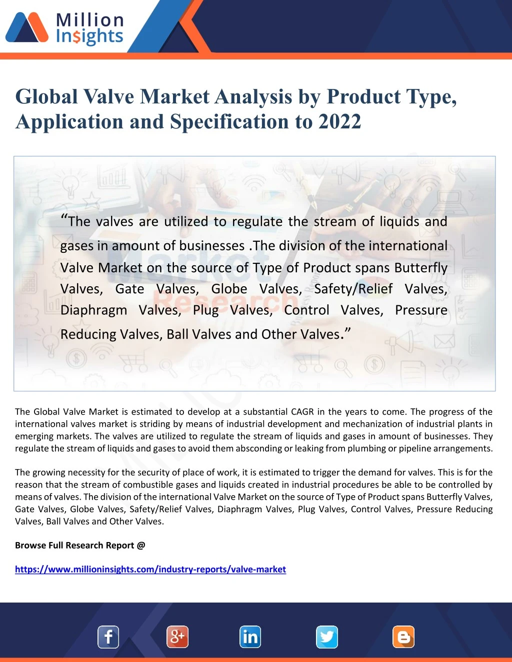 global valve market analysis by product type