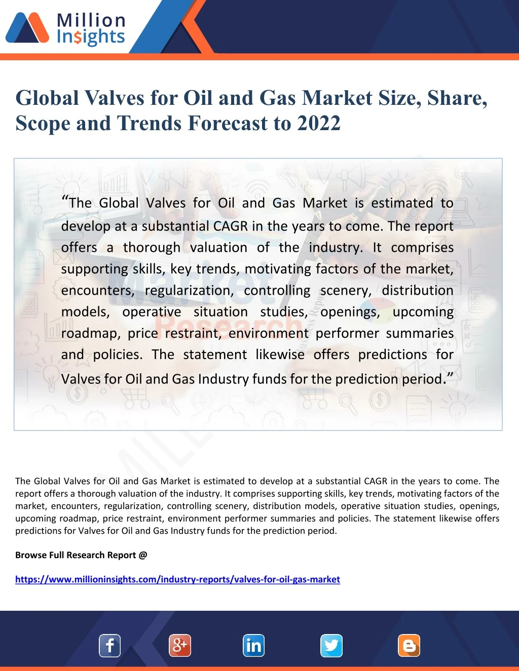 global valves for oil and gas market size share