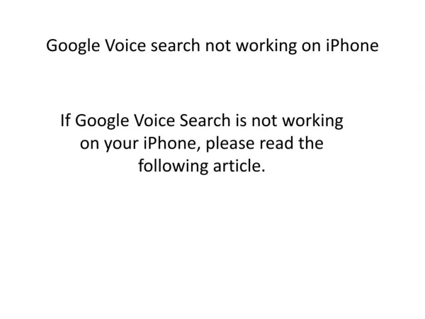 Google voice search not working on iPhone