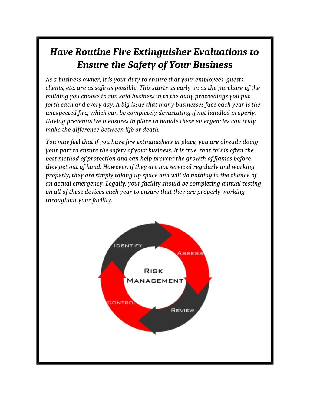 have routine fire extinguisher evaluations