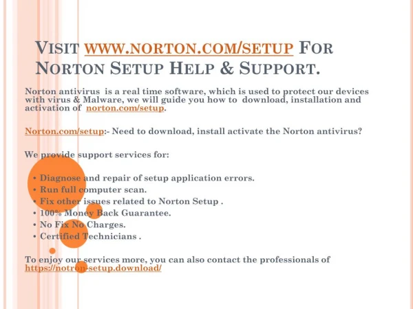 Norton security installation Help & support Norton.com/setup.