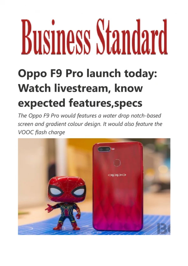 Oppo F9 Pro launch today