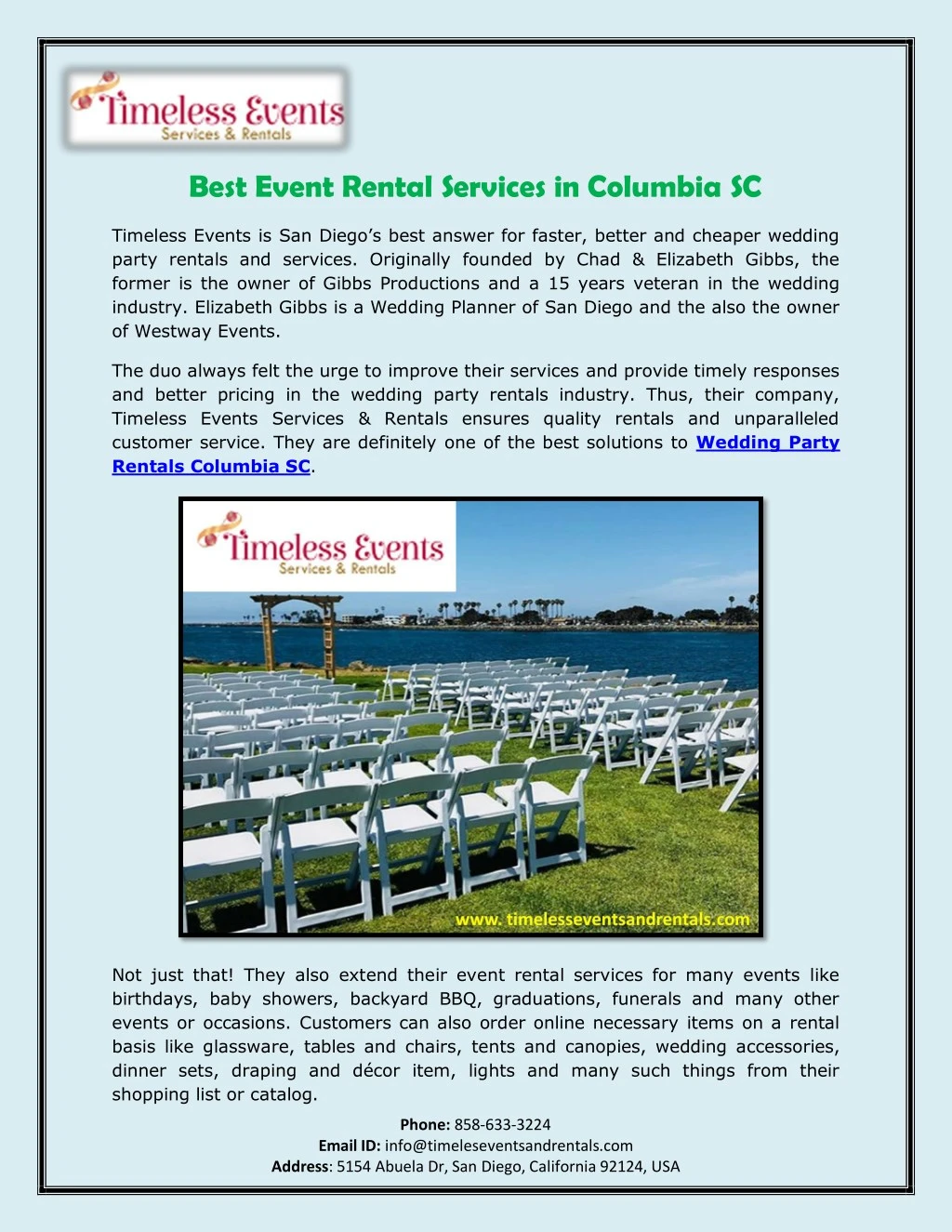 best event rental services in columbia sc