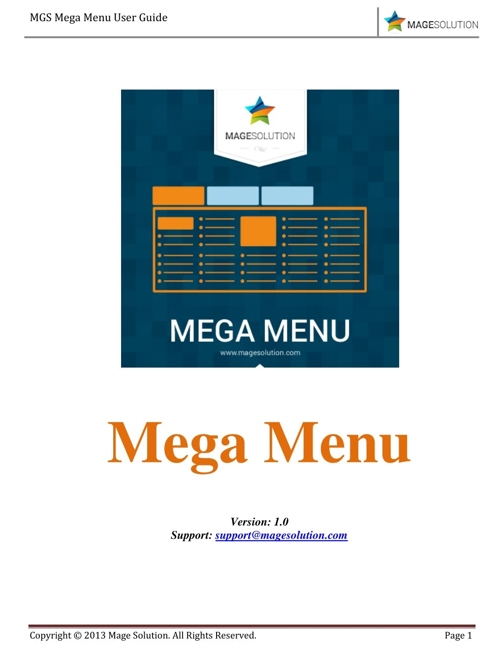 mgs mega menu user guide