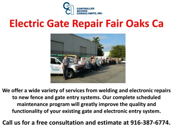 Electric Gate Repair Fair Oaks Ca