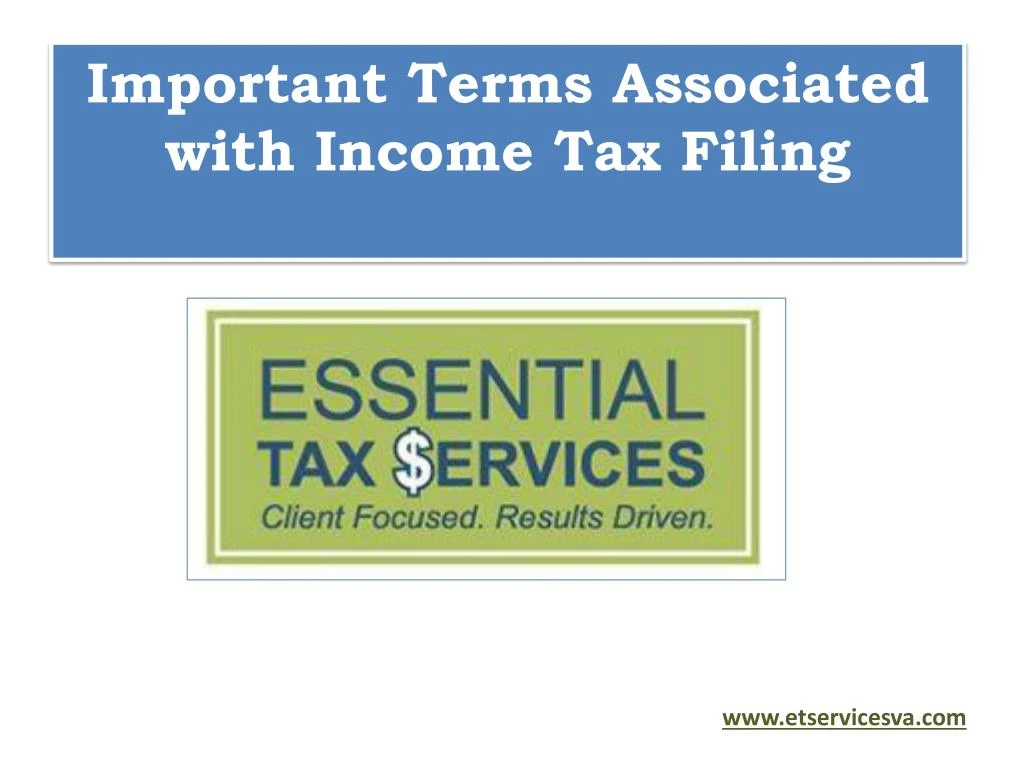 important terms associated with income tax filing