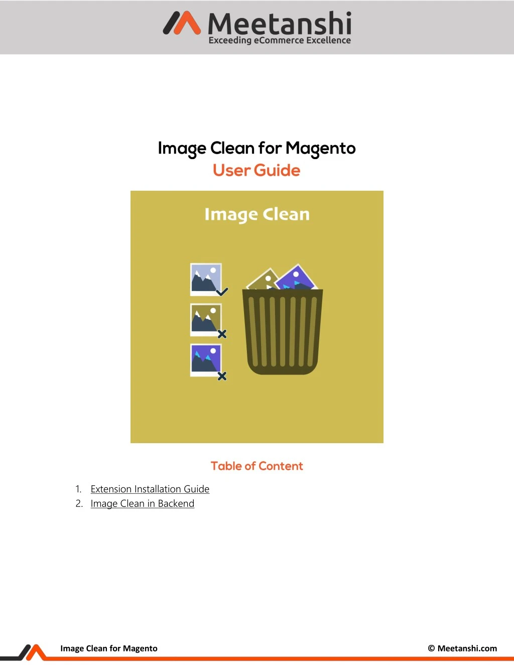 1 extension installation guide 2 image clean