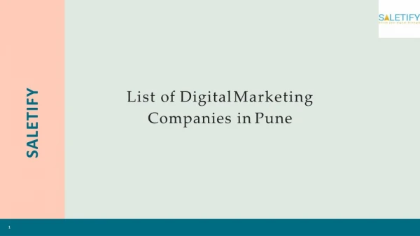List of Digital Marketing Companies in Pune