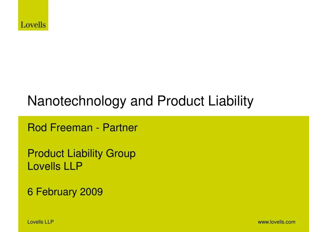 nanotechnology and product liability