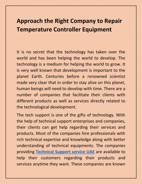 Electronics Repair - Temperature Controller Repair & Equipment