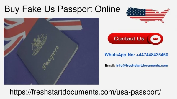 Want to Buy Fake Us Passport Online ?