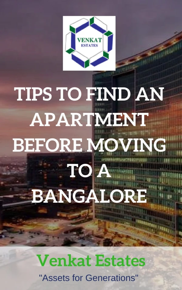 TIPS TO FIND AN APARTMENT BEFORE MOVING TO A BANGALORE | Apartments in KR Puram, Bangalore