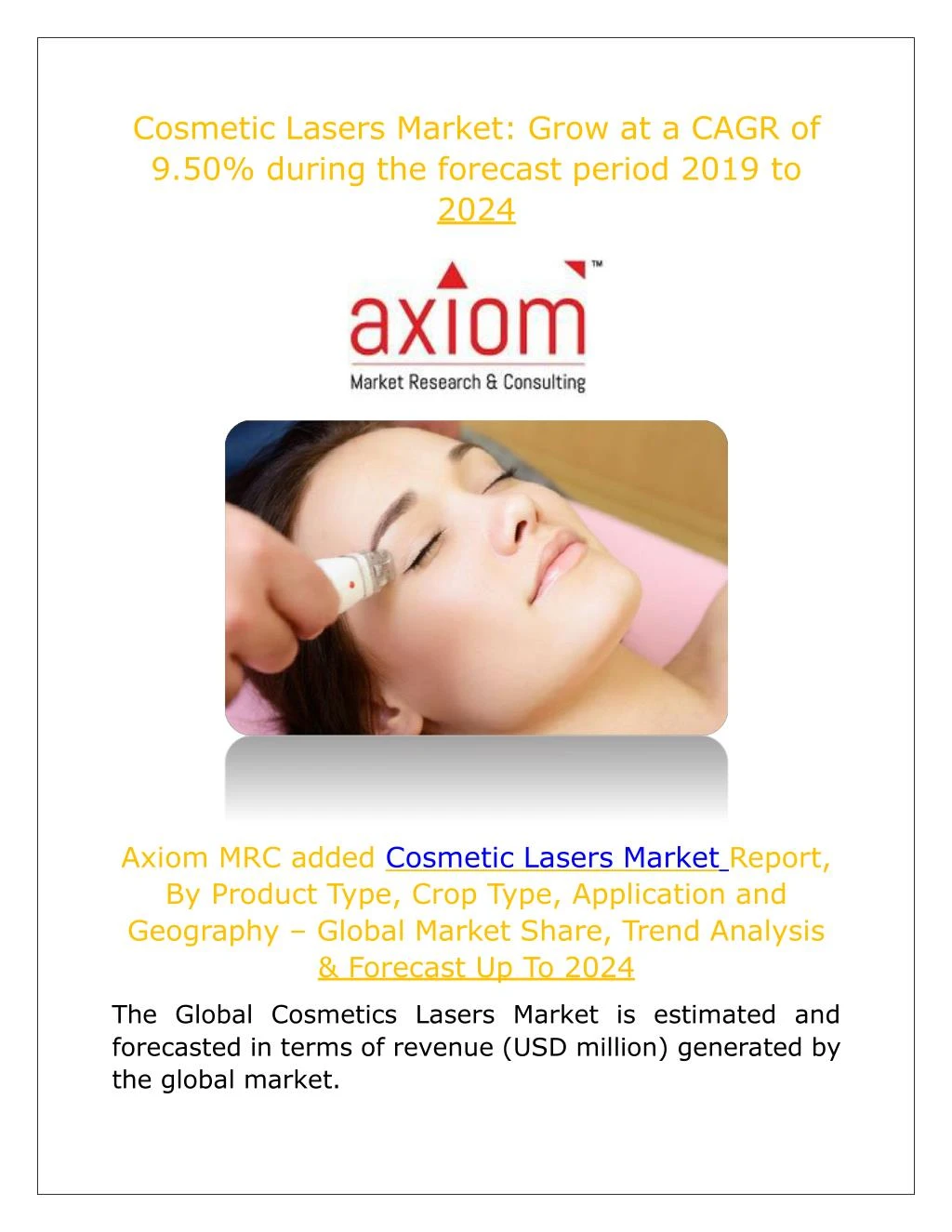 cosmetic lasers market grow at a cagr
