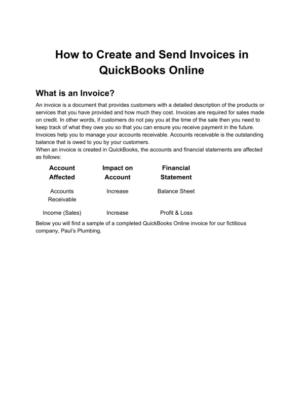 How to Create and Send Invoices in QuickBooks Online - QuickBooks Billing Invoices