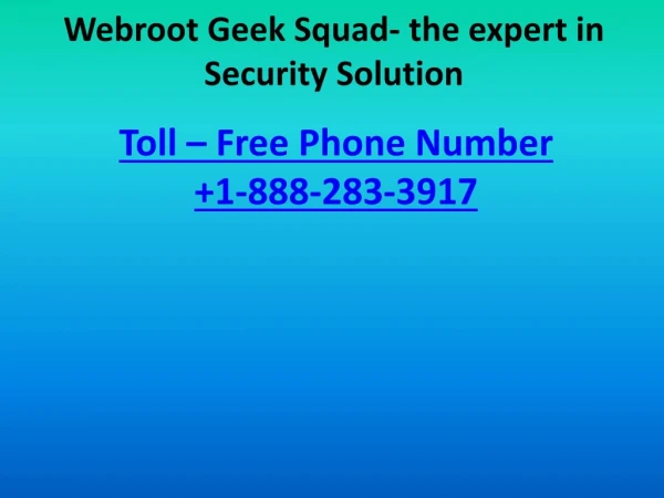 Deal Easily with Webroot Geek Squad