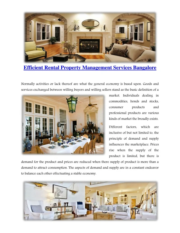 Rental Property Management Services Bangalore