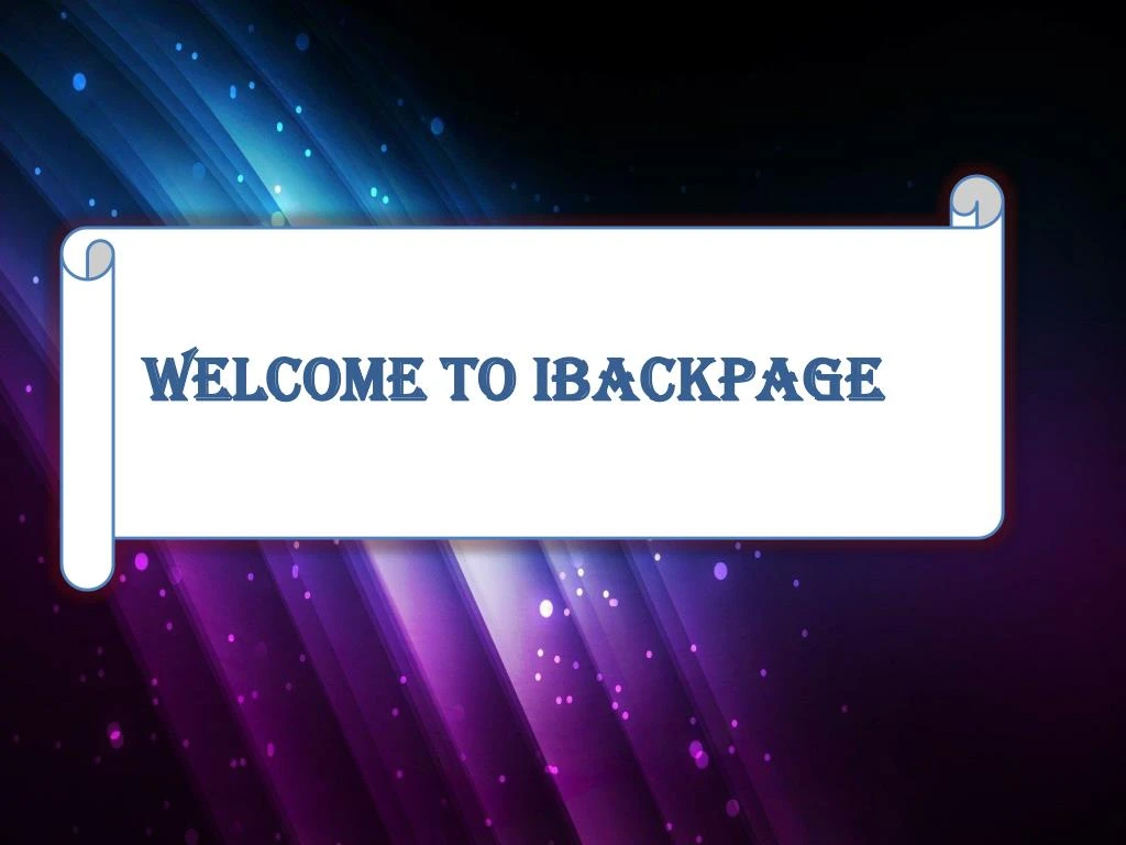 welcome to ibackpage