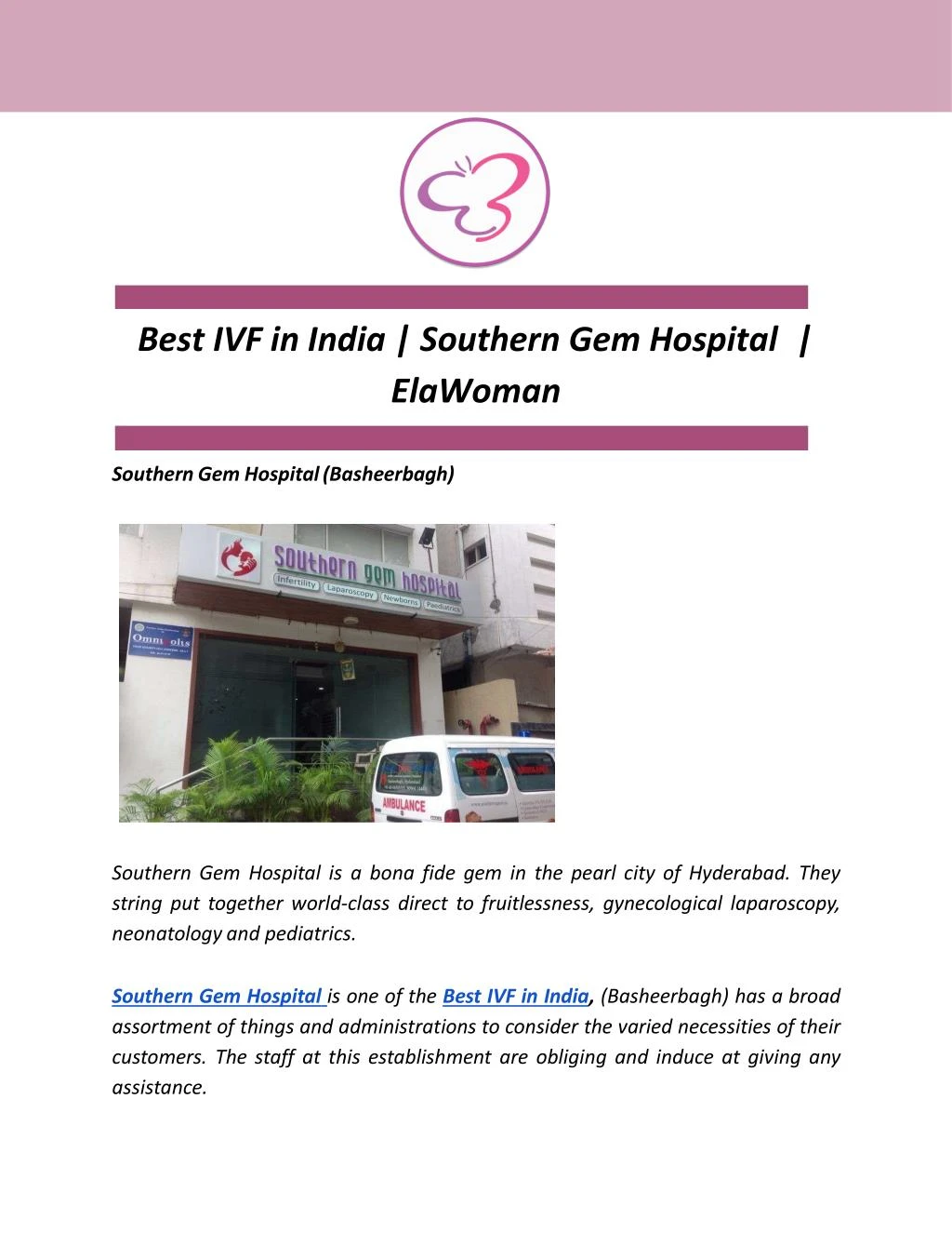 best ivf in india southern gem hospital elawoman