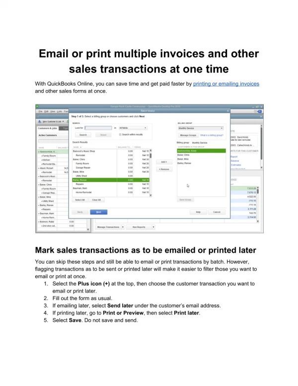 Now Email or print multiple invoices in QuickBooks with the help by PosTechie