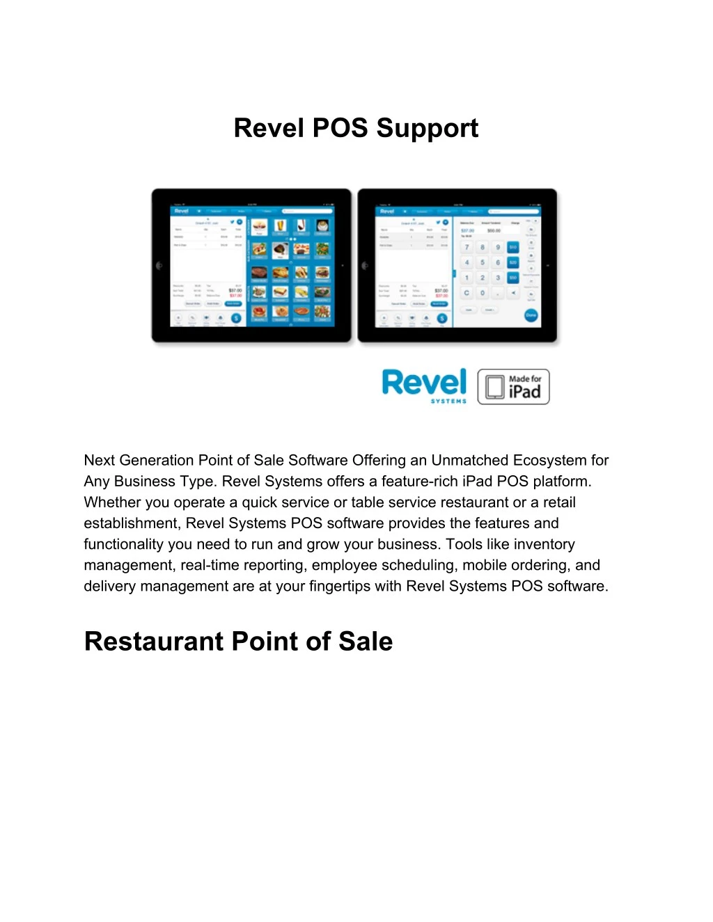 revel pos support