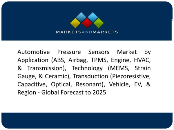 Rising GNI Per Capita Expected to Drive the Scale of Automotive Pressure Sensors During the Forecast Period