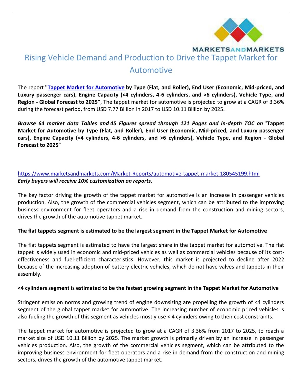 rising vehicle demand and production to drive