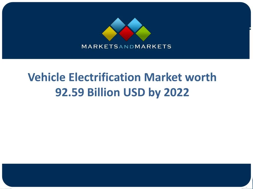 vehicle electrification market worth