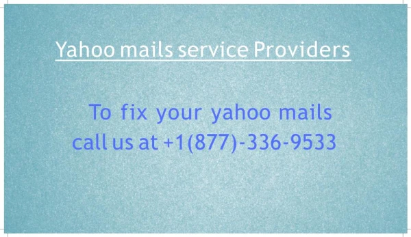 Yahoo Mail Service Support Number USA