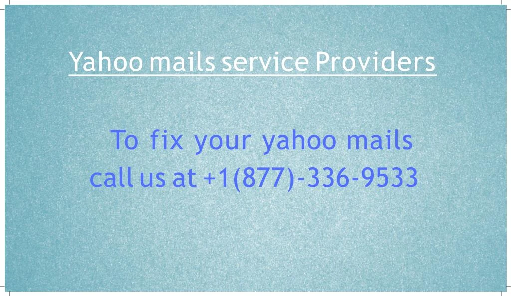 yahoo mails service providers