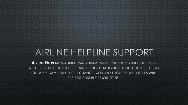 Airline helpline support