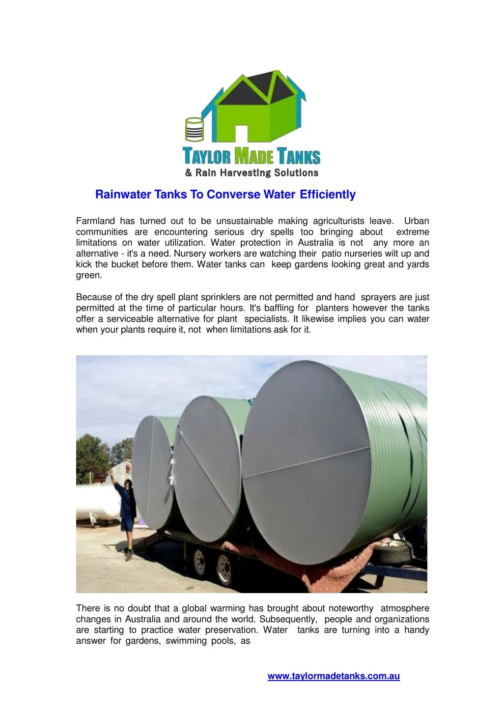 rainwater tanks to converse water efficiently