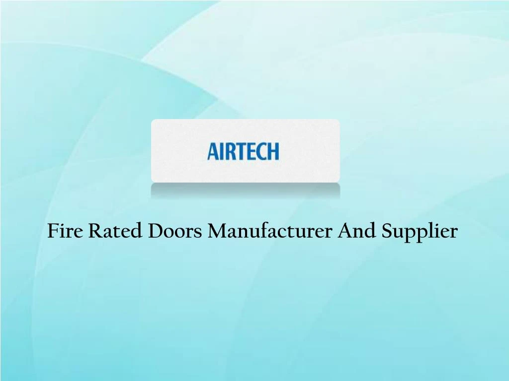 fire rated doors manufacturer and supplier
