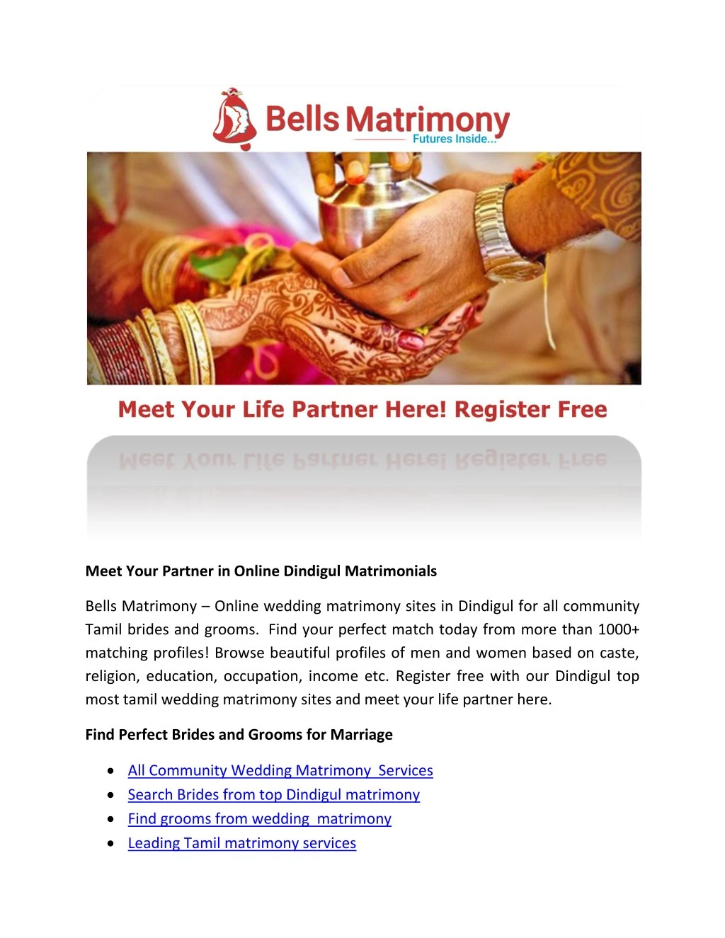 meet your partner in online dindigul matrimonials