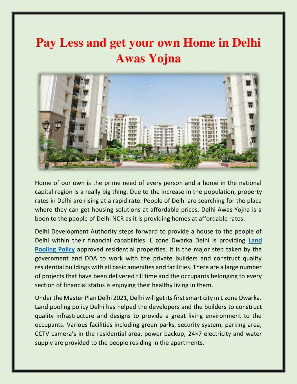 pay less and get your own home in delhi awas yojna