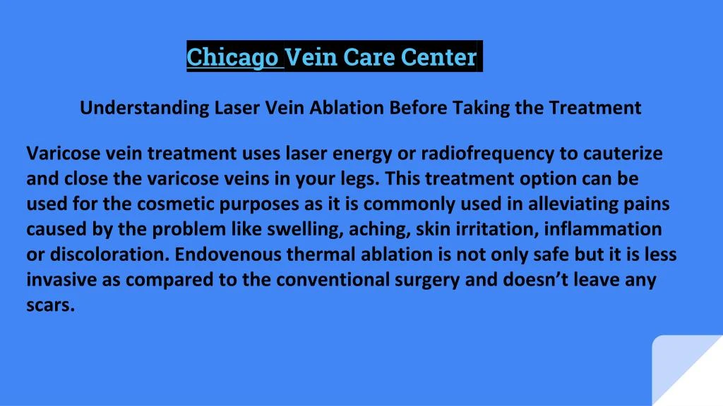 understanding laser vein ablation before taking the treatment